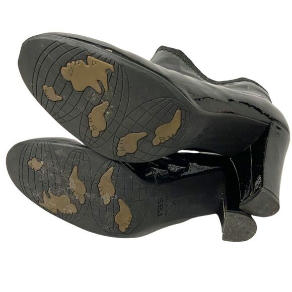 RAS Made in Spain Black Patent Genuine Leather Bootie Sz 8.5 - Picture 8 of 11